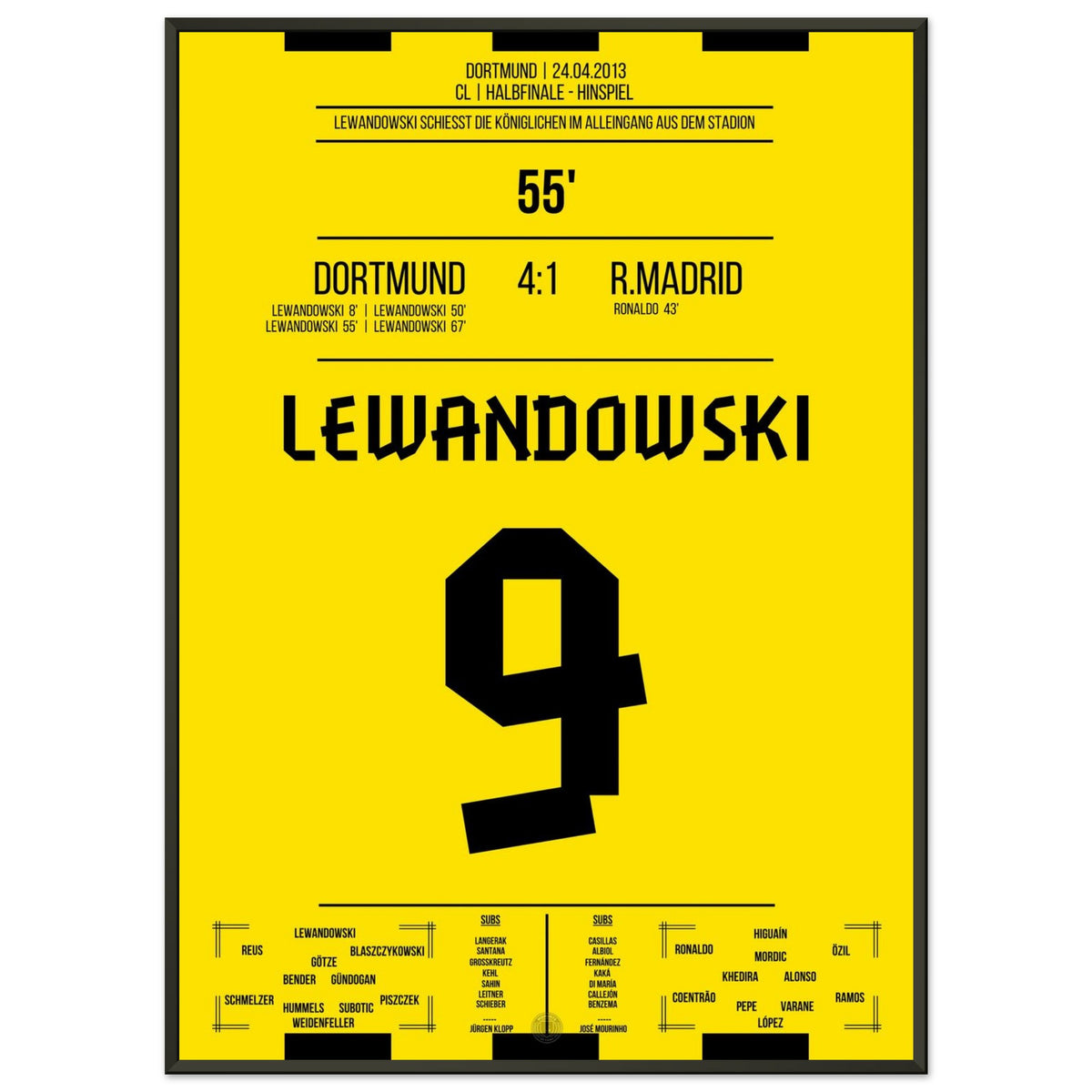 4 confezioni di Lewandowski in semifinale 2013 contro il Real