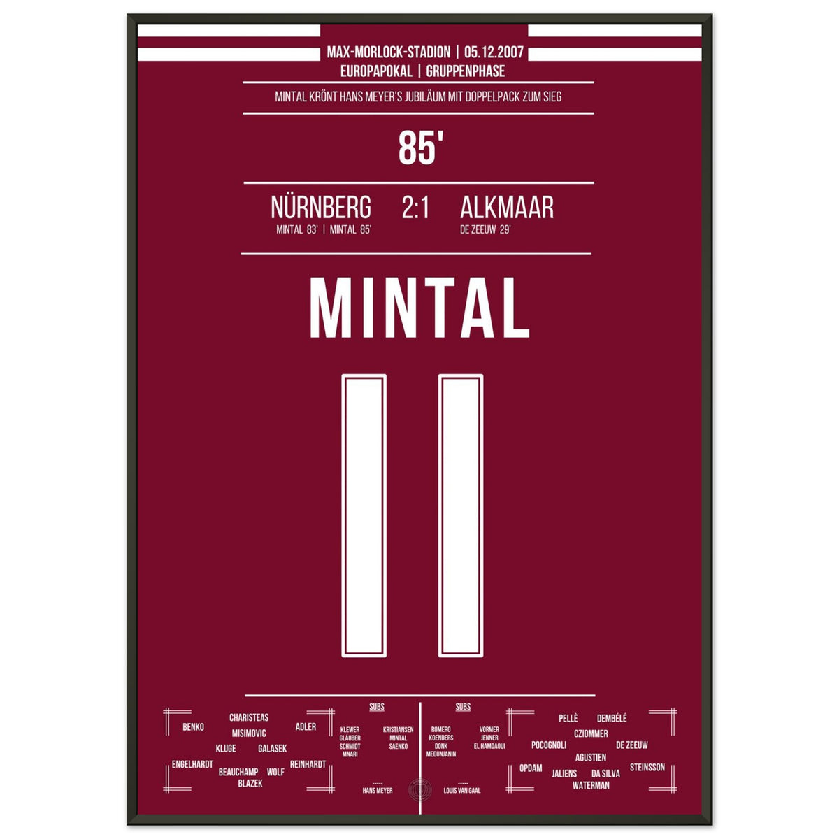 Mintal's später Doppelpack bei Meyer-Jubiläum in 2007