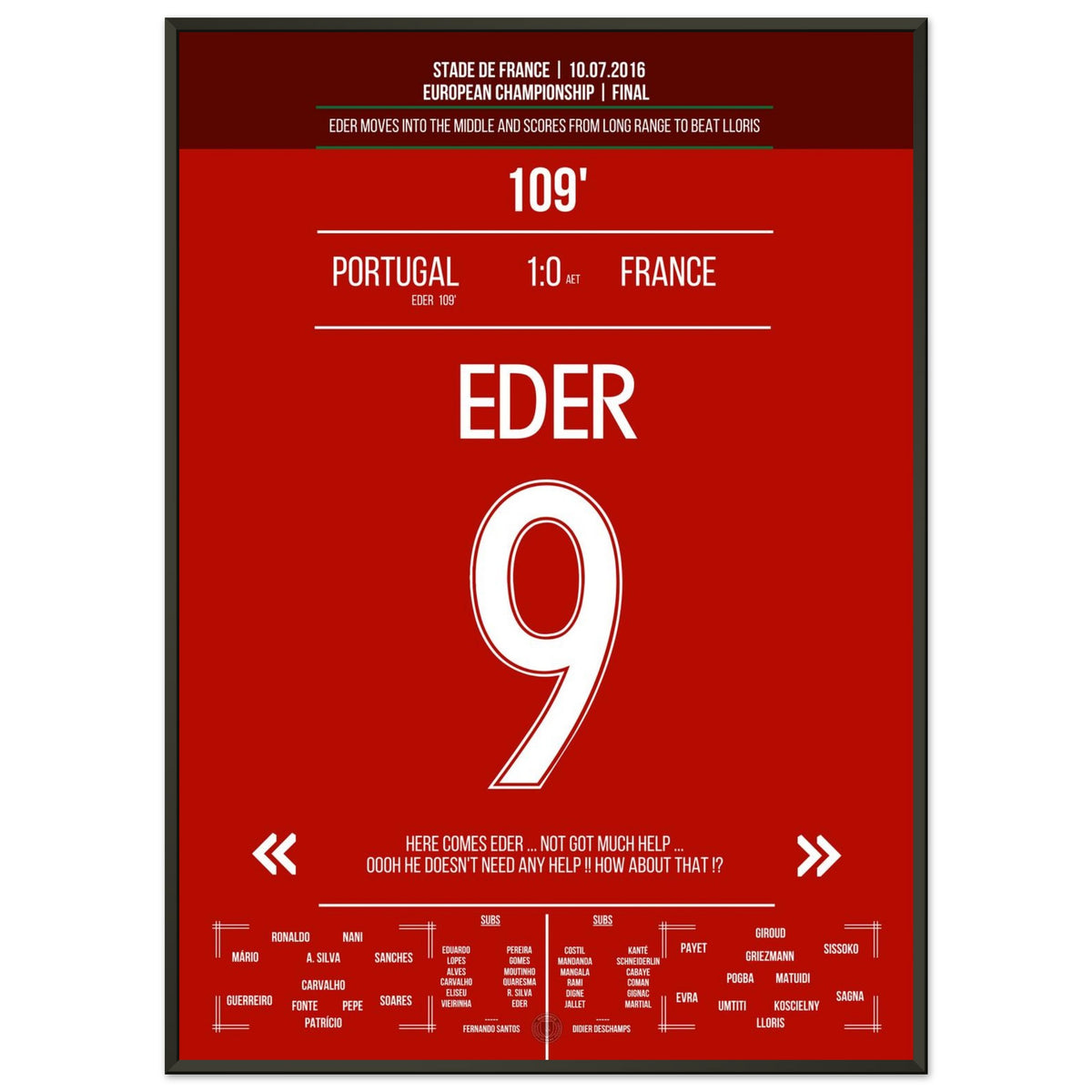 Eder lleva a Portugal al título de campeón de Europa.