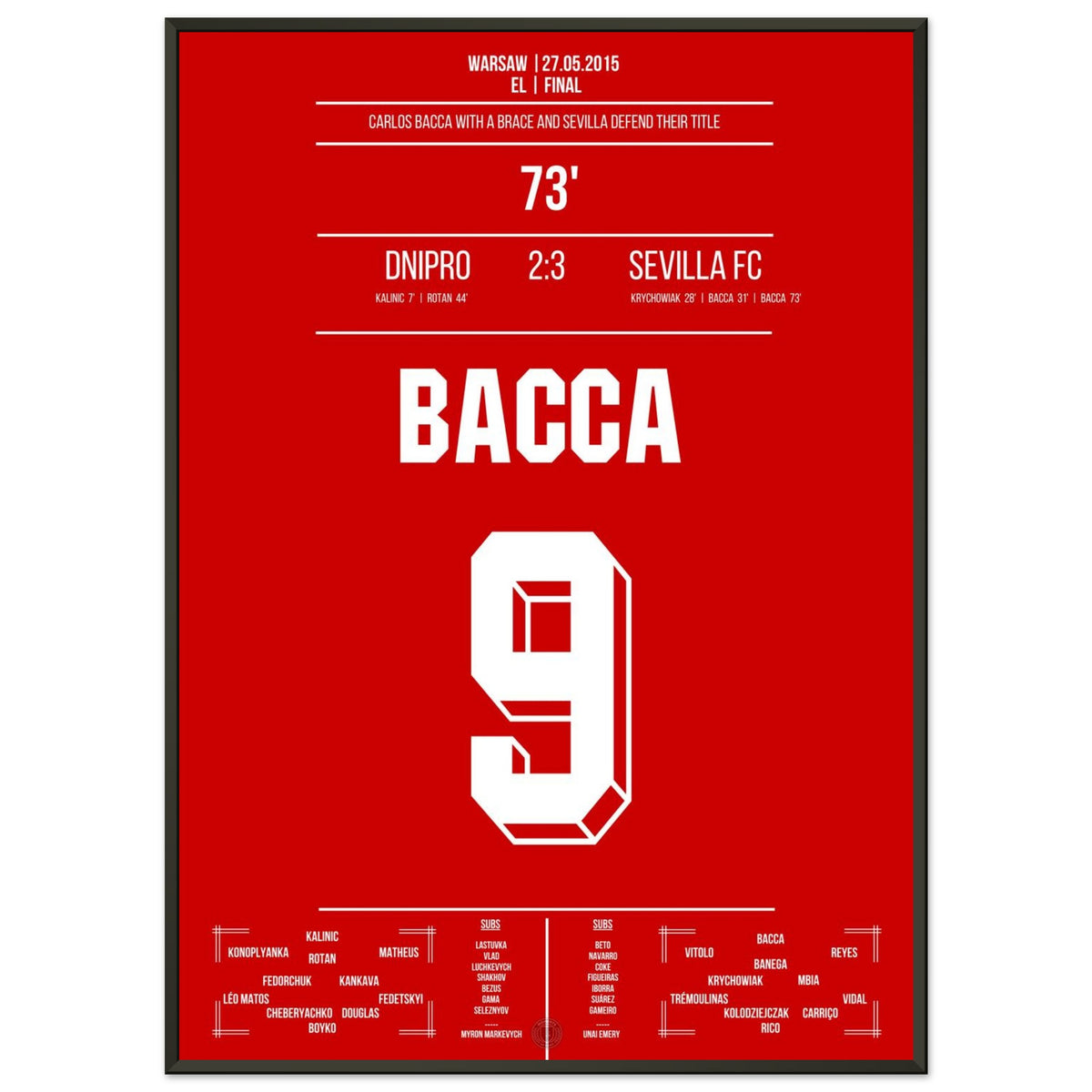 Bacca con due gol nella difesa del titolo del Sevilla nel 2015