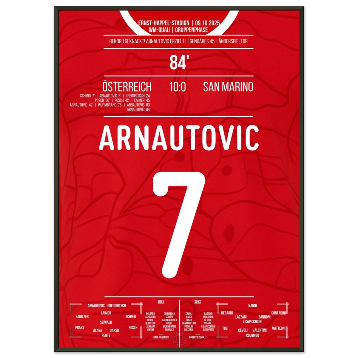 Upholstery overhauled! Arnautovic becomes Austria's sole record goalscorer!