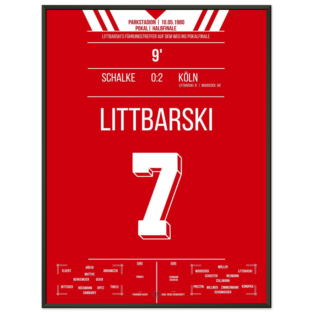 Littbarski's opening goal in the cup semi-final against Schalke 1980