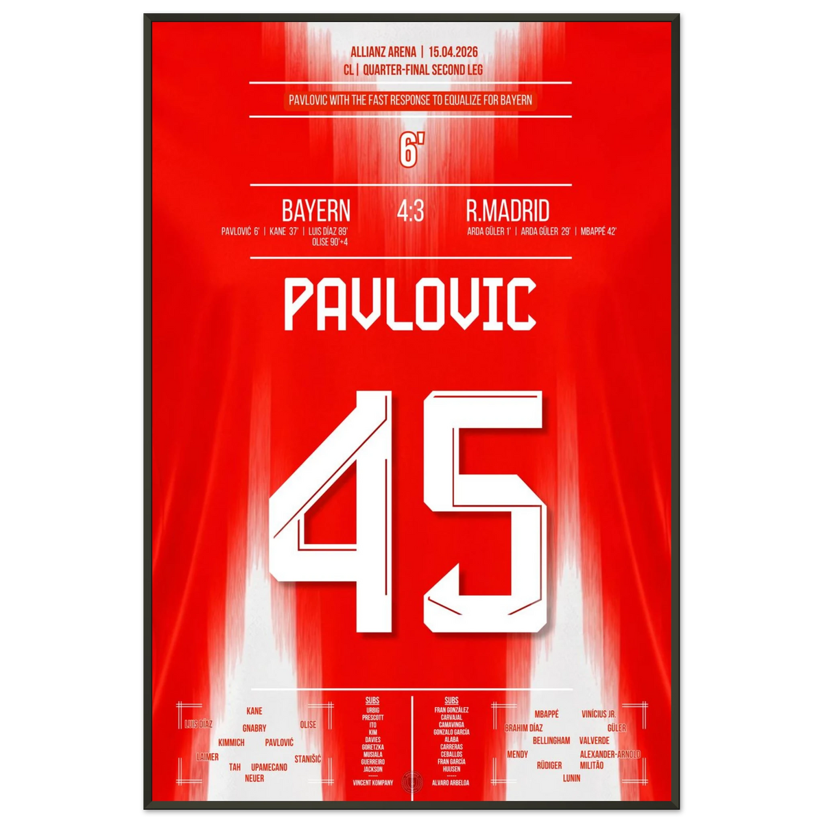 Pavlovic trifft zum frühen Ausgleich gegen Real