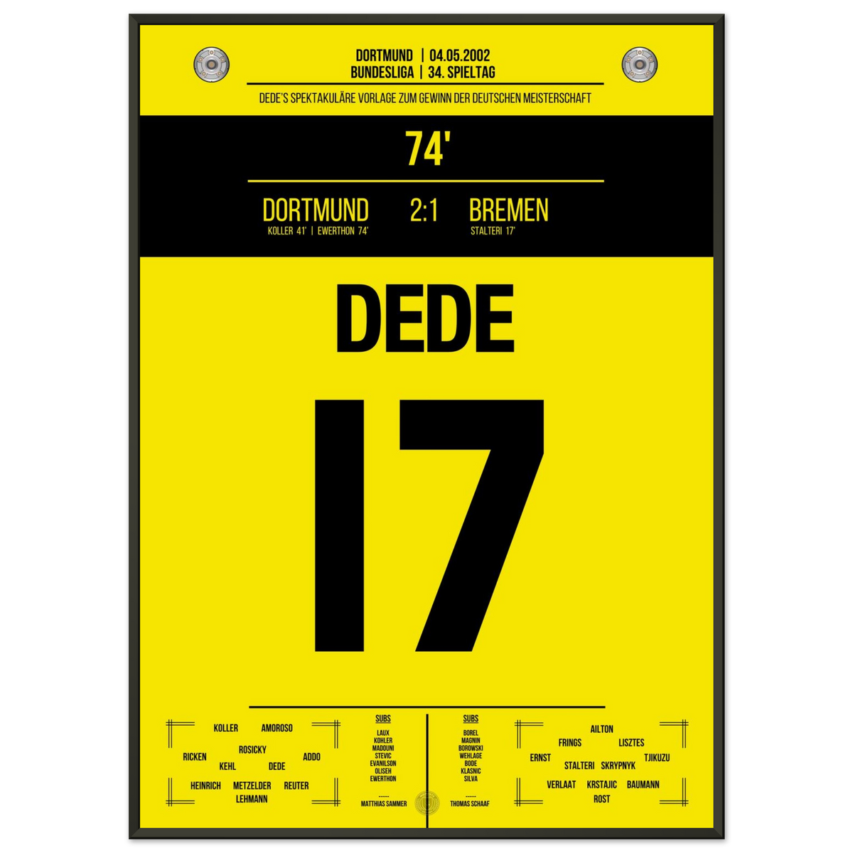 Dede served the title in 2002
