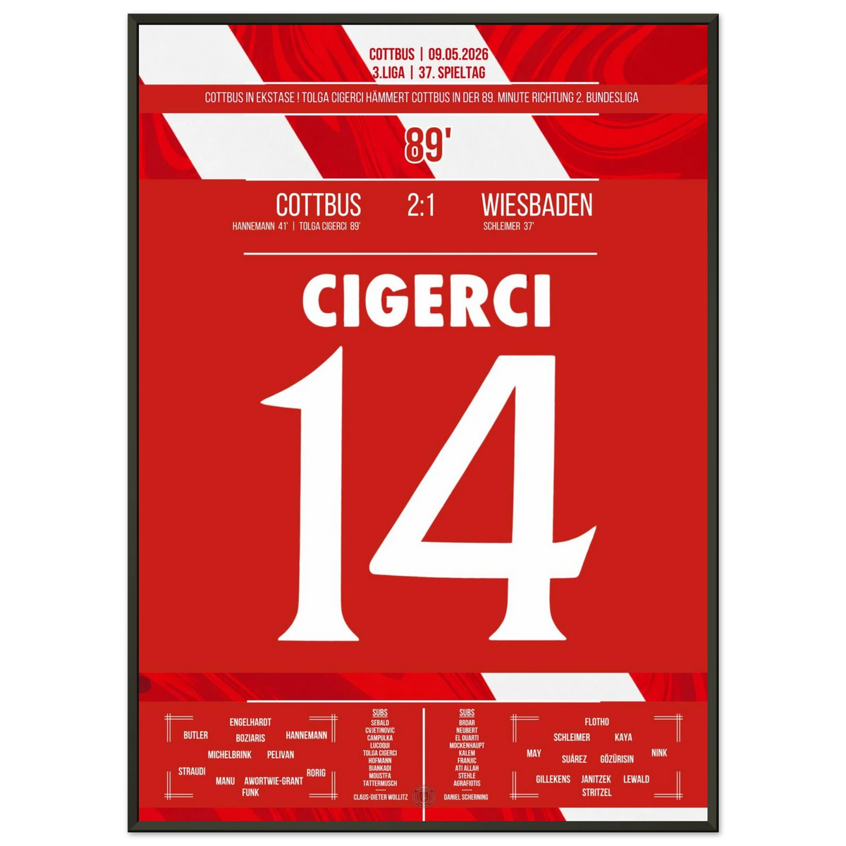 Tolga Cigerci hammers Cottbus to a late victory in the promotion race