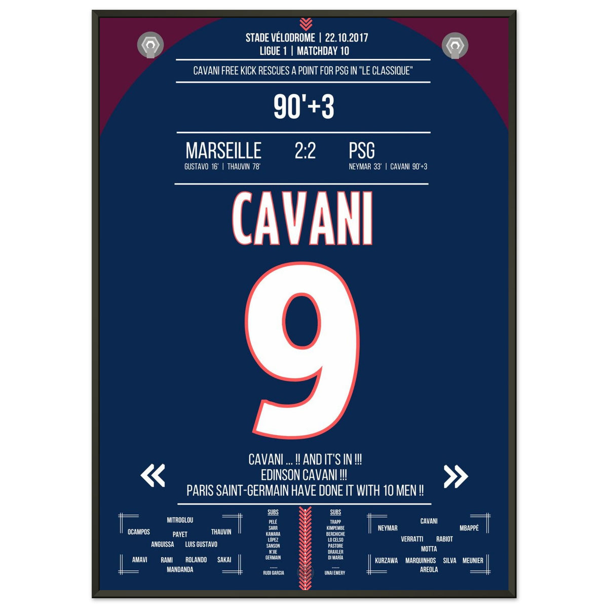 Cavani's free kick earns Paris a point in 