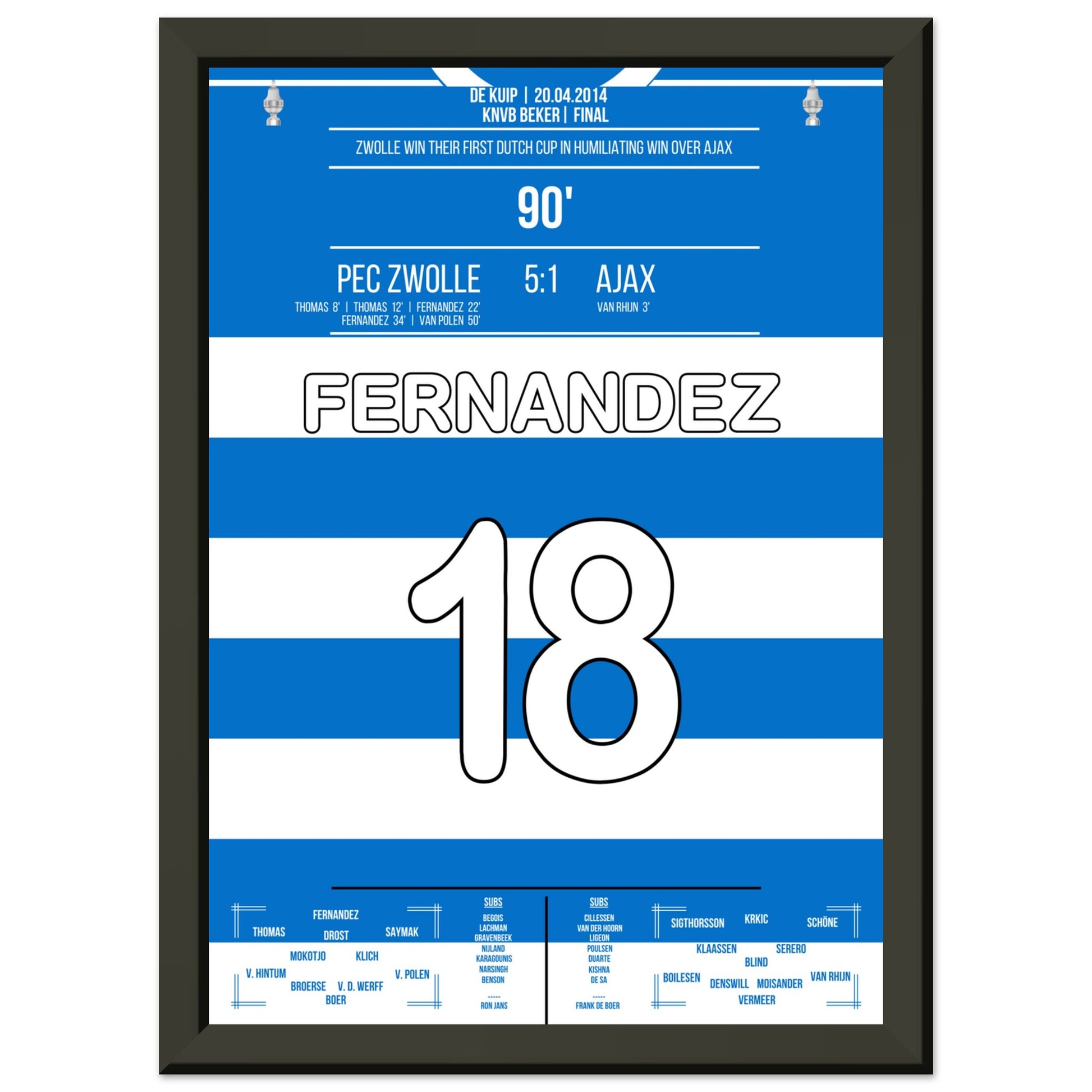 Zwolle's erster Pokalgewinn in 2014 A4-21x29.7-cm-8x12-Schwarzer-Aluminiumrahmen