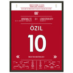 Mesut Özil Masterclass gegen Leicester in 2018 45x60-cm-18x24-Schwarzer-Aluminiumrahmen