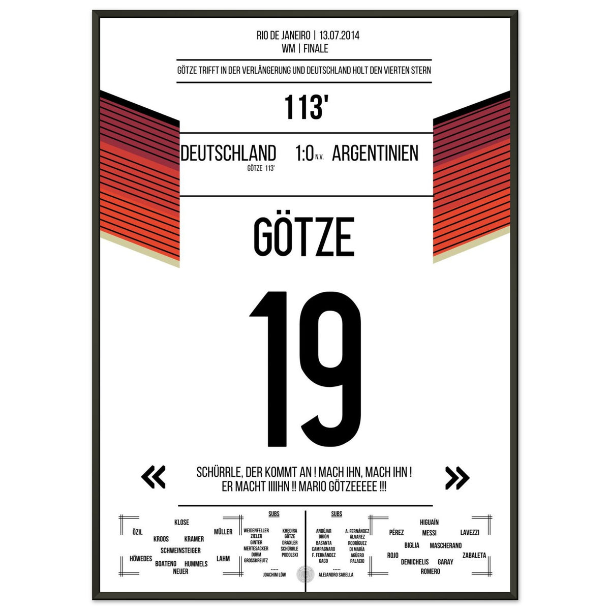 El gol de Götze para el triunfo de Alemania contra Argentina en la final de la Copa del Mundo 2014.