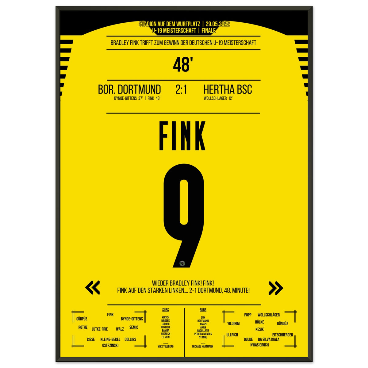 El gol de Fink para ganar el campeonato alemán sub-19.