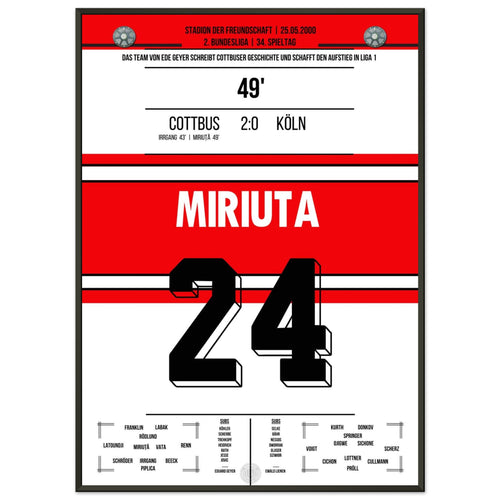 El FCE escribe la historia de Cottbus con su ascenso a la 1. Liga en 2000.