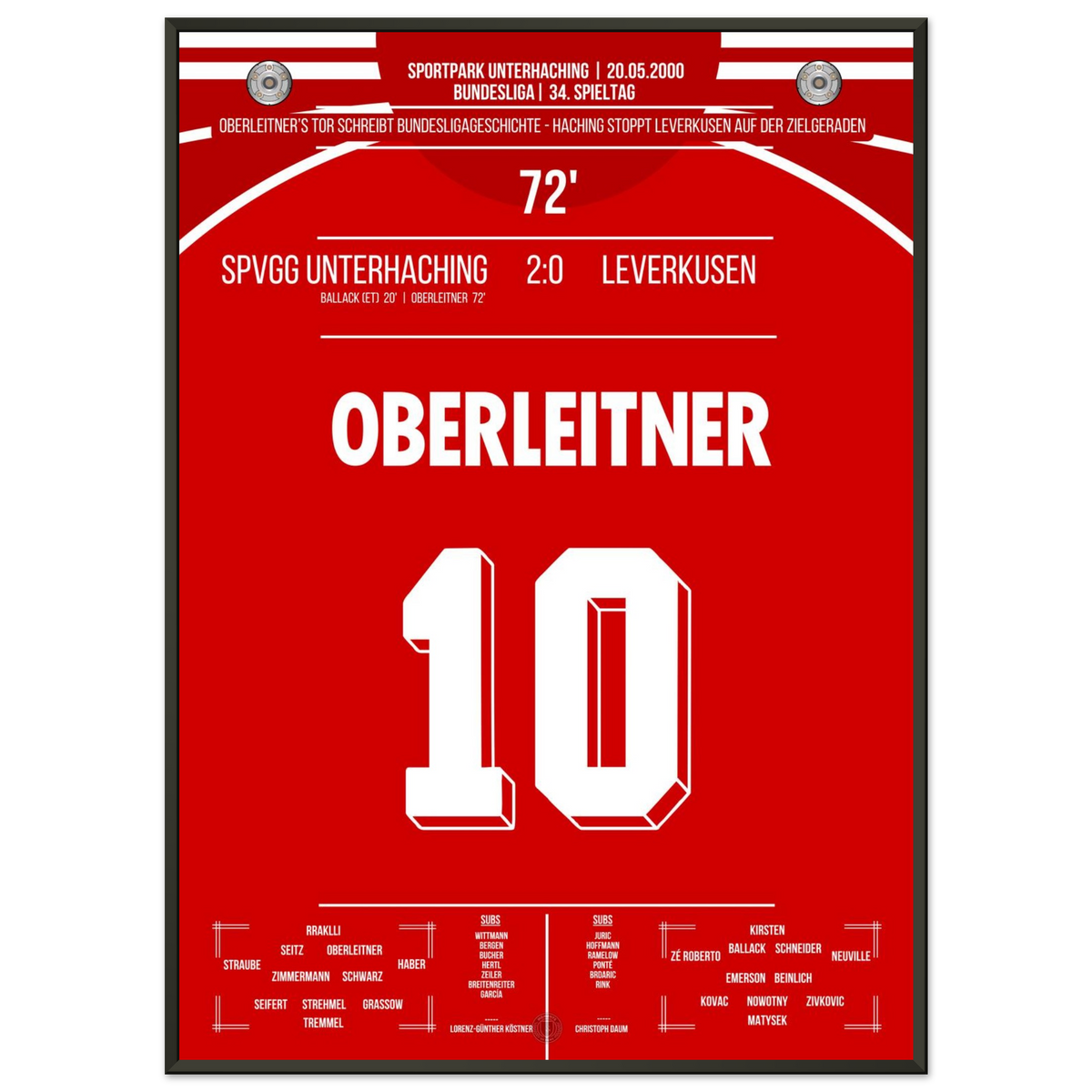 Year 2000 - Oberleitner writes Bundesliga history