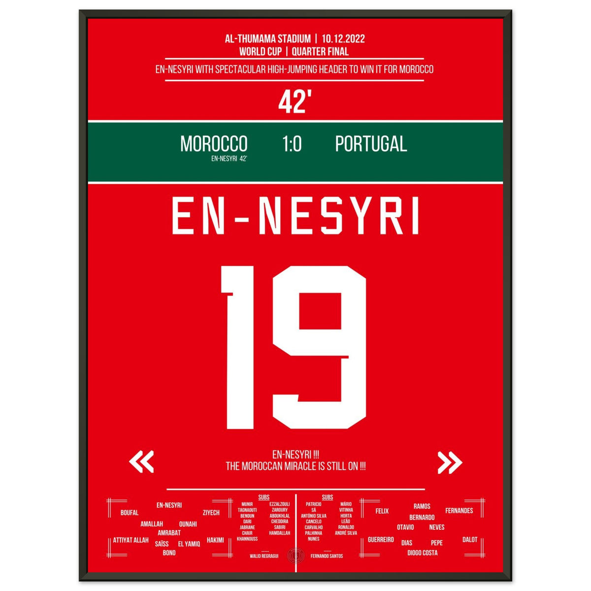 El gol de cabeza de En-Nesyri en la clasificación de Marruecos para las semifinales contra Portugal.