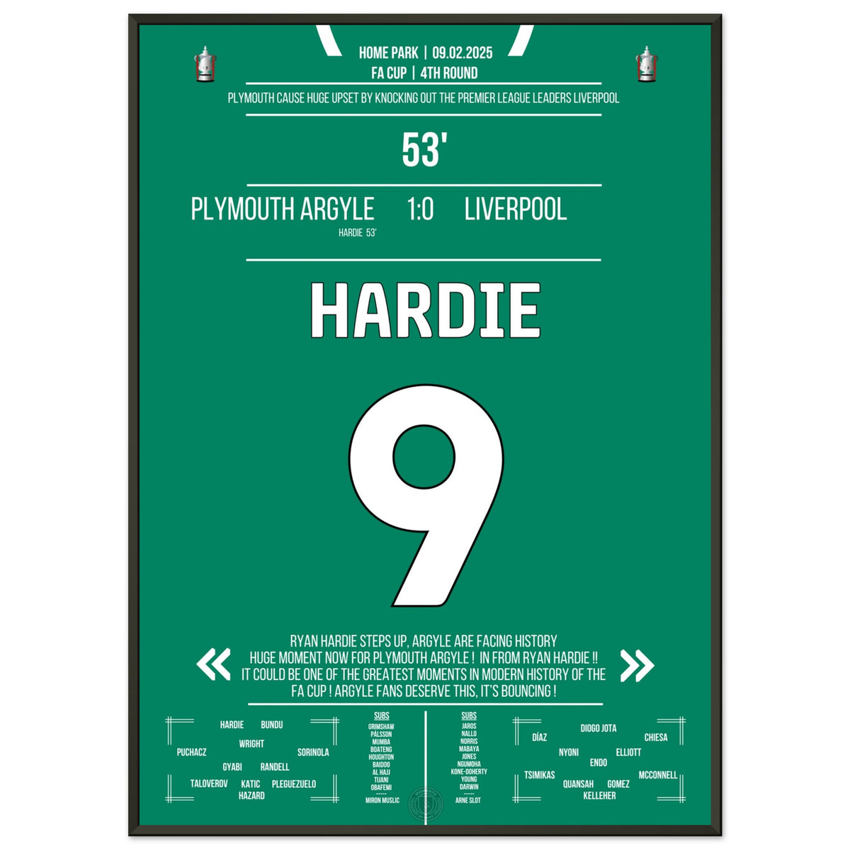 Hardie scores from the penalty spot - Plymouth shoots the PL leaders out of the cup