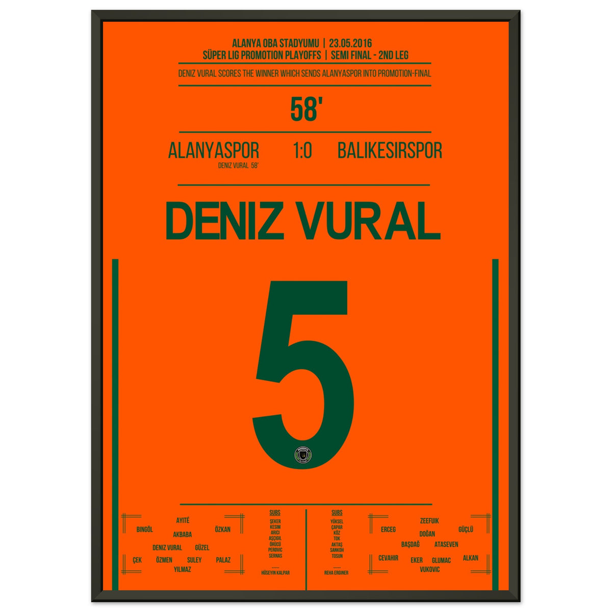 Deniz Vural lleva a Alanyaspor a la final de los playoffs de ascenso 2016.