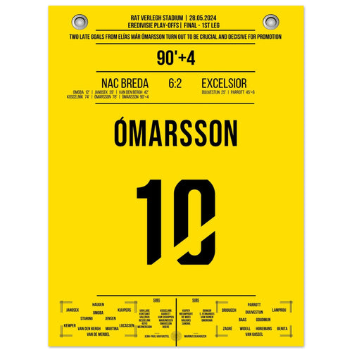 Ómarsson's later double pack for NAC Breda on the way to promotion to the 1st league.