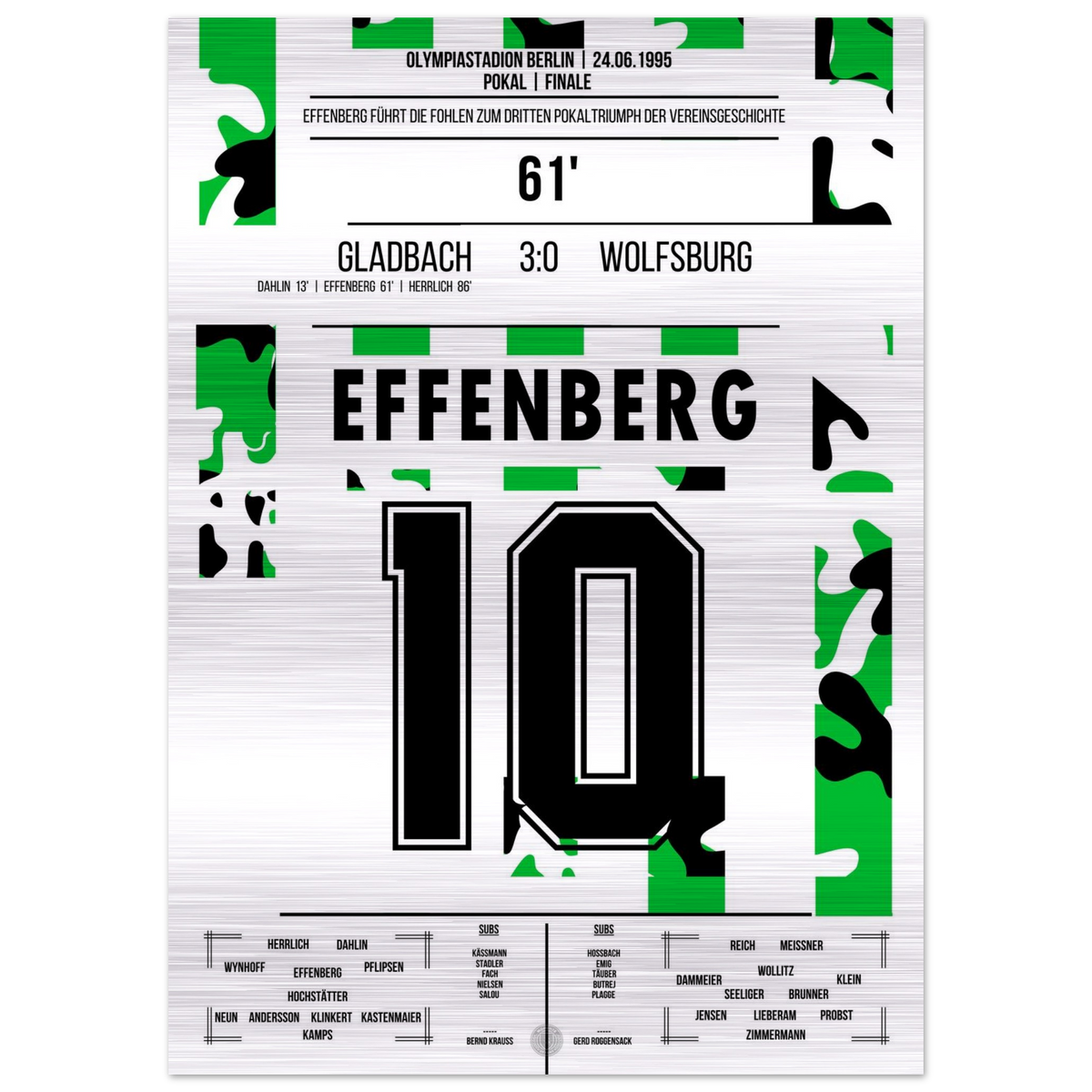 (Metal Print) Effenberg for the 2-0 cup win against Wolfsburg in 1995