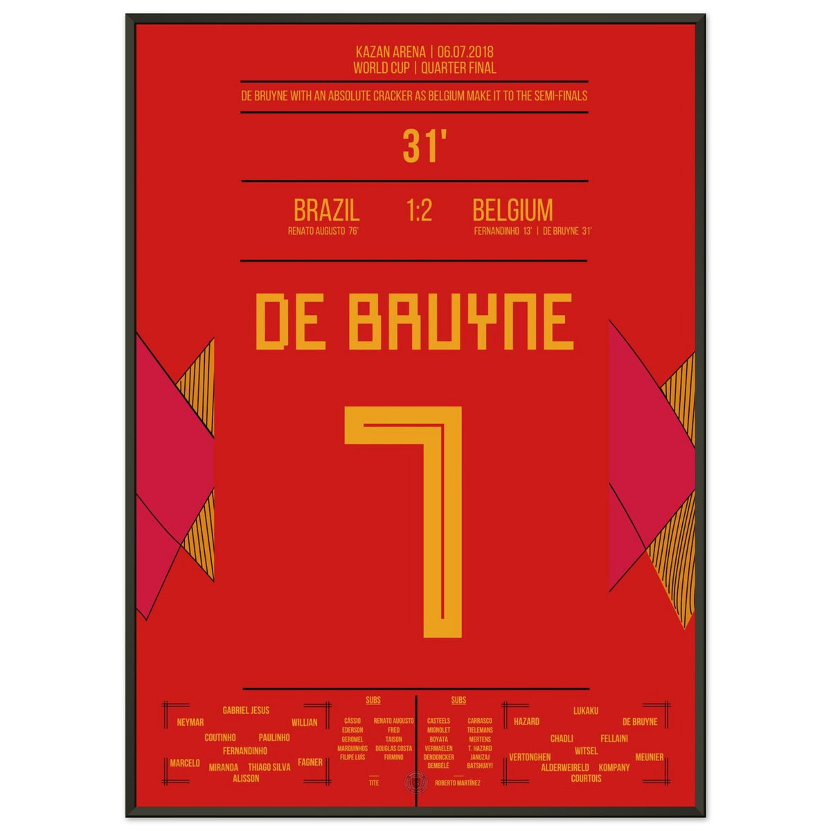 El golazo de De Bruyne en la Copa del Mundo 2018 contra Brasil.