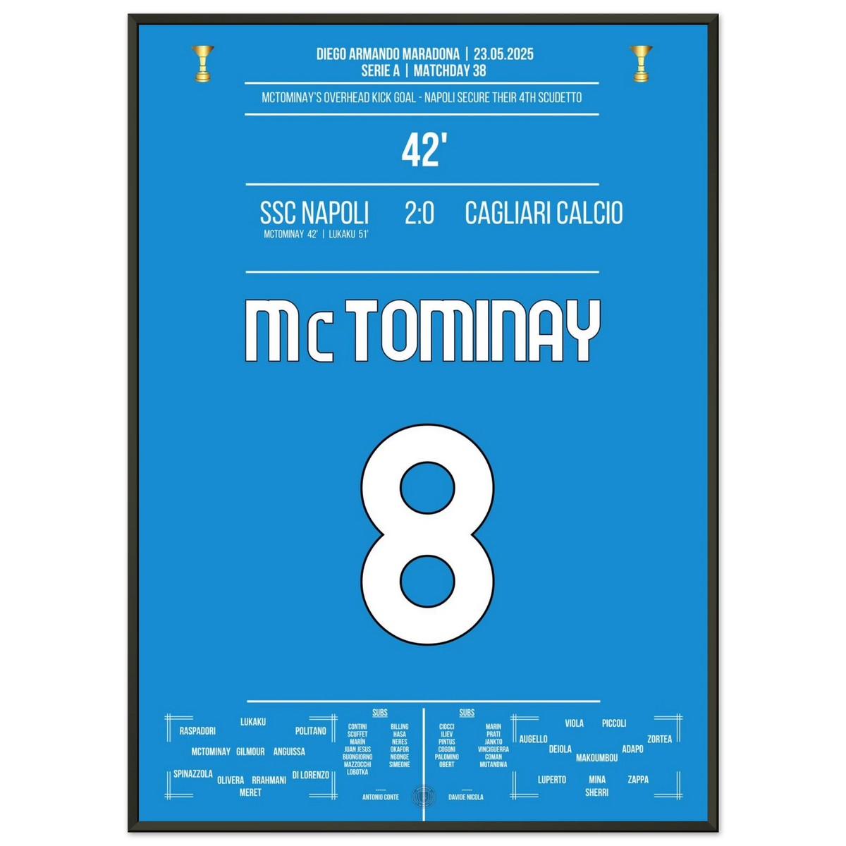 McTominay dream goal as Napoli win their fourth Scudetto