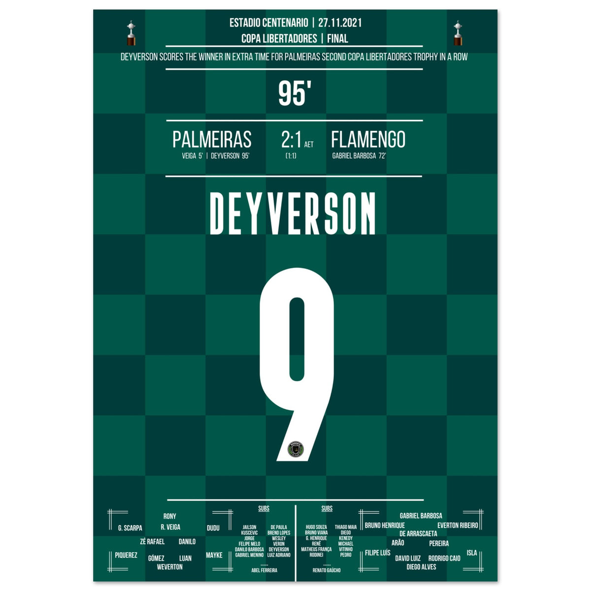 Deyverson, el héroe del partido en el segundo triunfo consecutivo de Palmeiras en la Copa Libertadores.