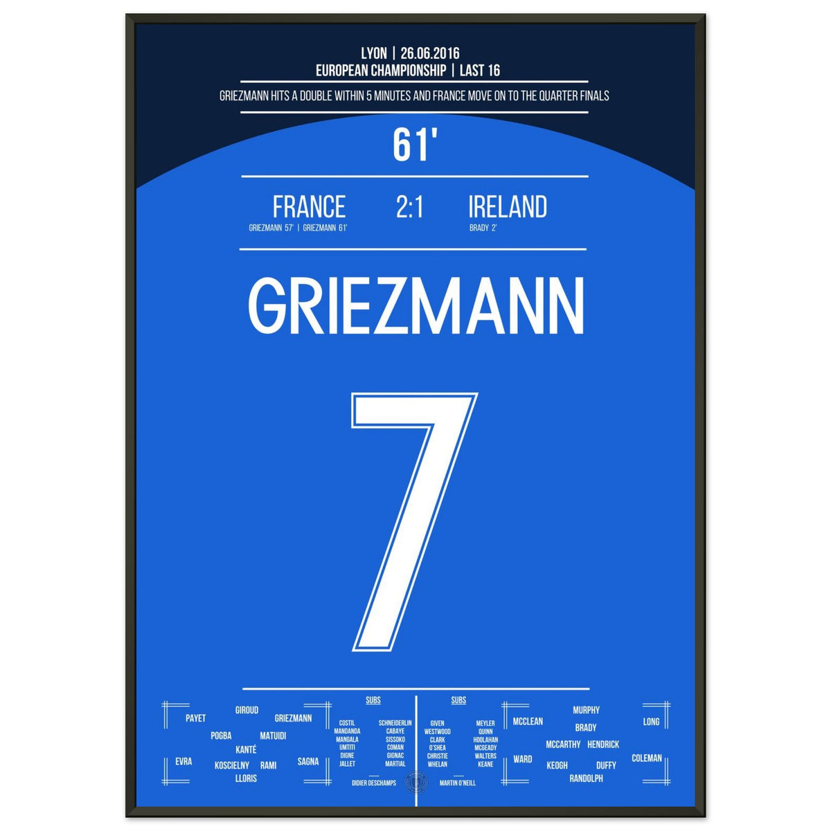 Doblete de Griezmann contra Irlanda en la Eurocopa 2016