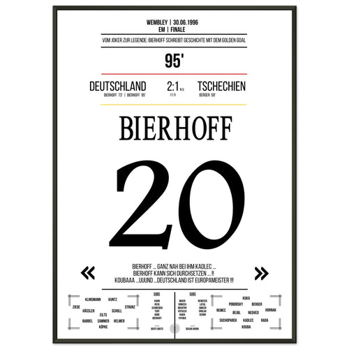 Bierhoffs Golden Goal gegen Tschechien im Finale der Euro 1996