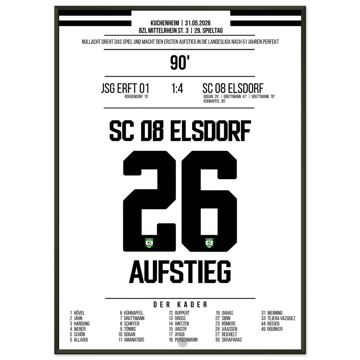 First promotion to the Landesliga after 51 years!
