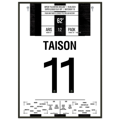 Taison lleva al PAOK a su cuarta campeonato en la historia del club.