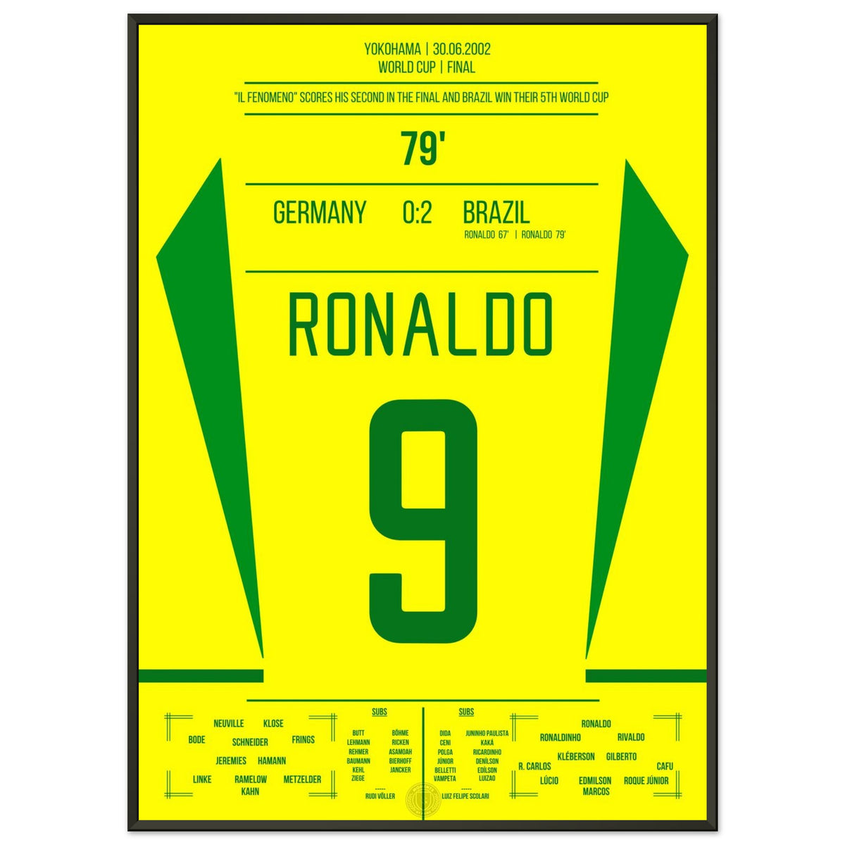 Ronaldo Il Fenómeno doblete para Brasil en la final de la Copa del Mundo 2002 contra Alemania