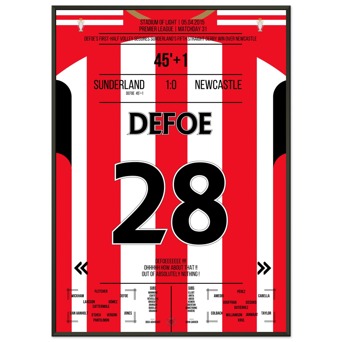 Defoe's volley to win the derby against Newcastle in 2015