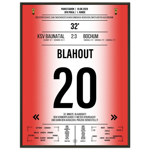 Blahout scores an interim cup comeback against Bochum