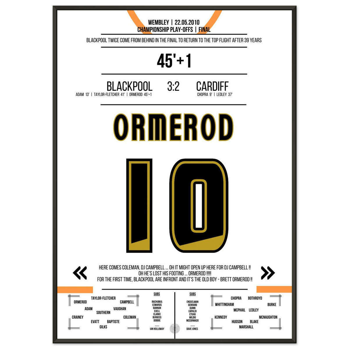 Ormerod-Tor und Blackpool feiert den Aufstieg in die Premier League