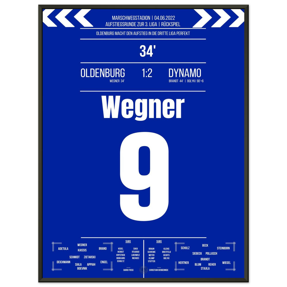 La promozione di Oldenburg in 3. Liga nel 2022