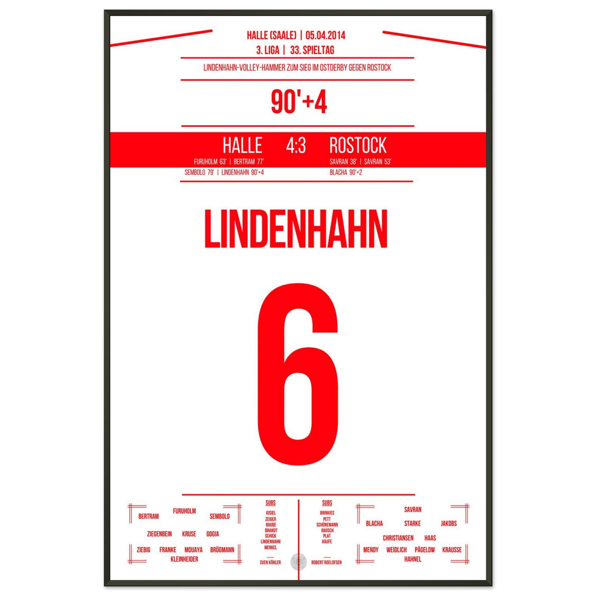 Lindenhahn-Volley para la victoria en el tiempo de descuento en el derbi del este contra Rostock