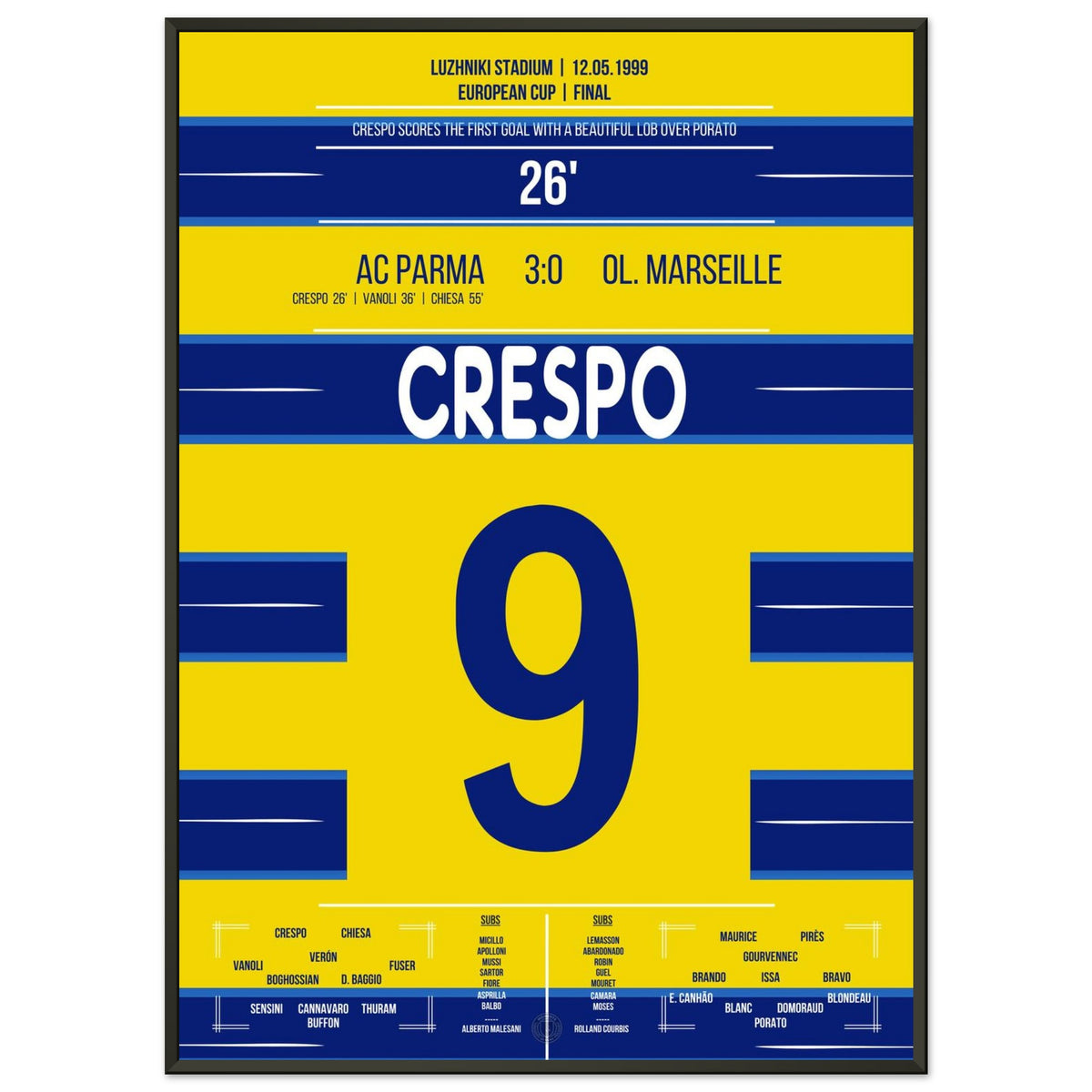 El gol de Crespo en el triunfo de Parma en la Copa de Europa 1999