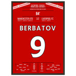 Berbatov-Hattrick versenkt die Reds im Derby 2010 50x70-cm-20x28-Schwarzer-Aluminiumrahmen