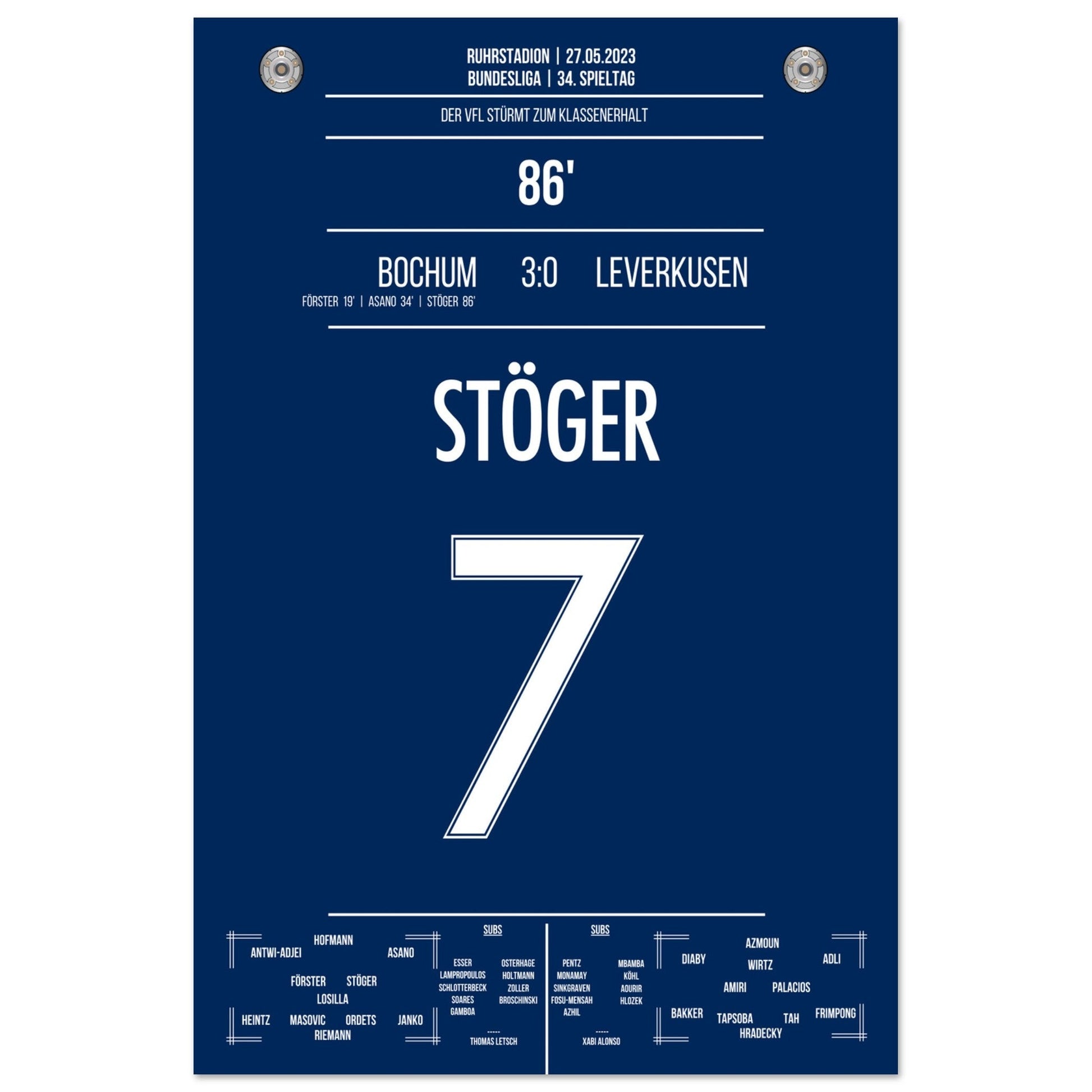 Bochum's Sturm zum Klassenerhalt 2023 60x90-cm-24x36-Ohne-Rahmen