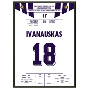 Ivanauskas Weltklasse-Fallrückzieher zu Austria's Meisterschaft 1993 50x70-cm-20x28-Schwarzer-Aluminiumrahmen