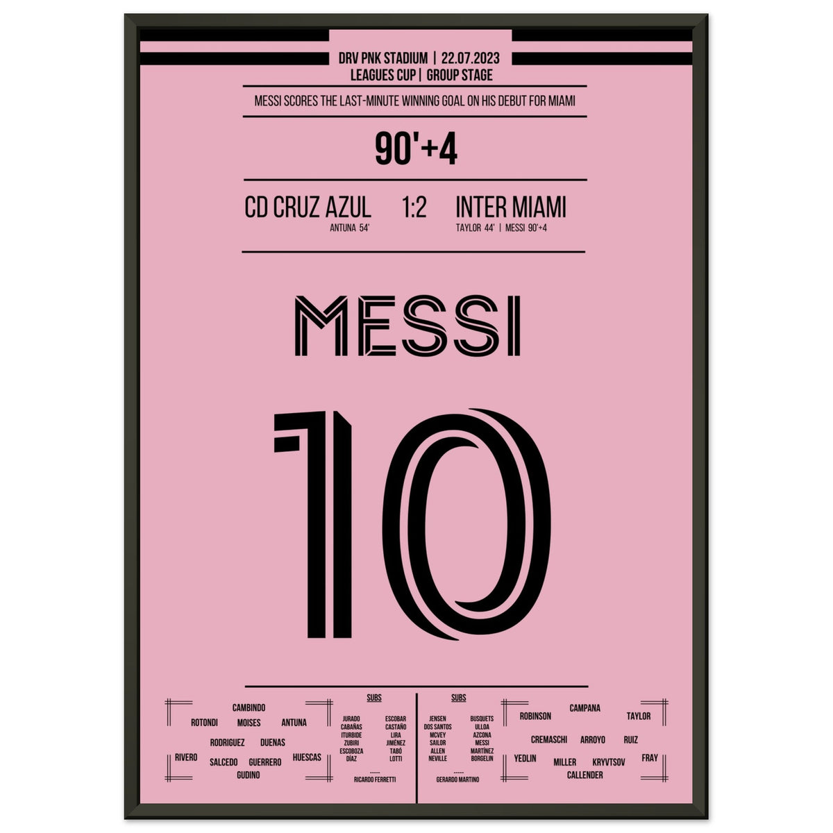 Messi's winning goal on his debut for Miami