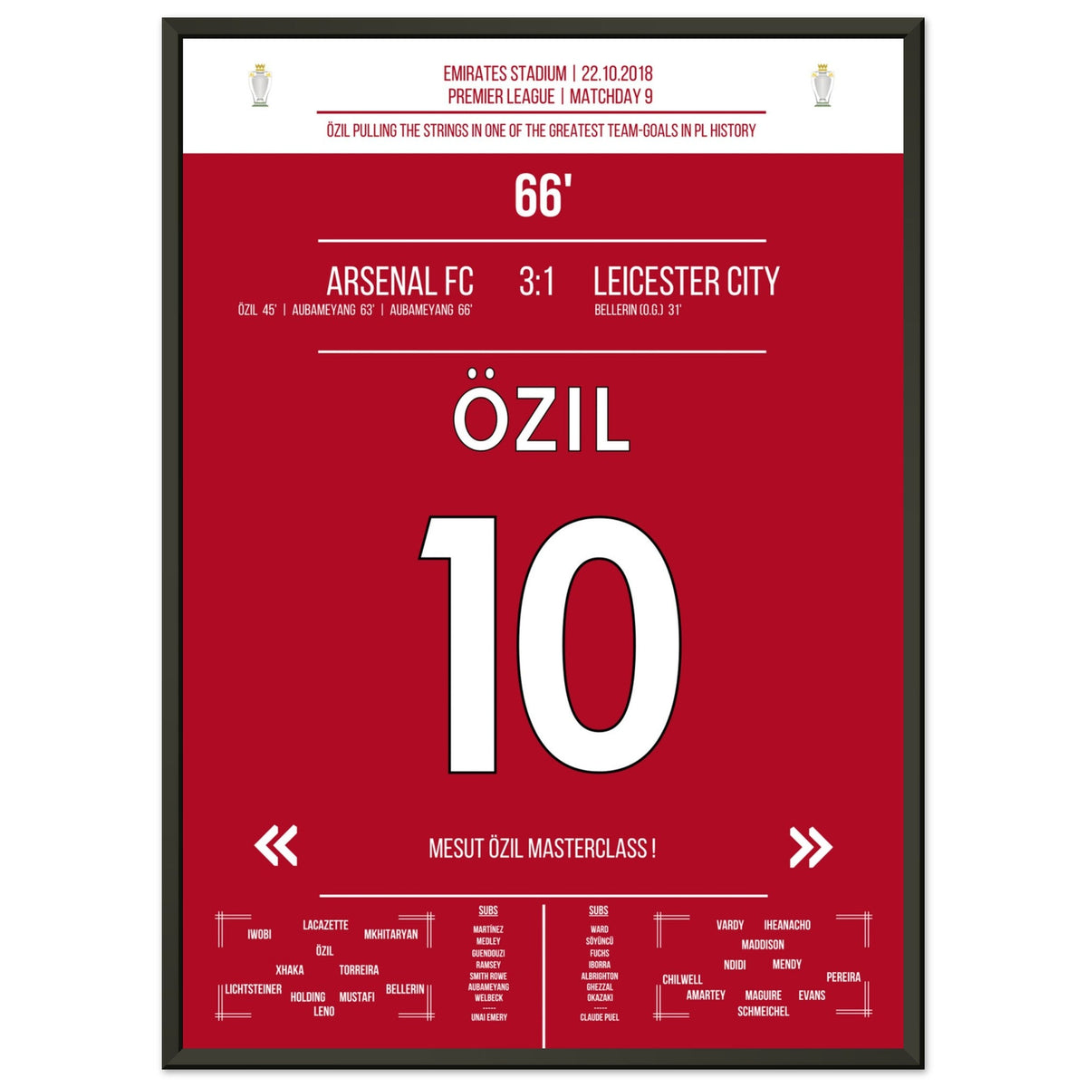 Mesut Özil Masterclass against Leicester in 2018