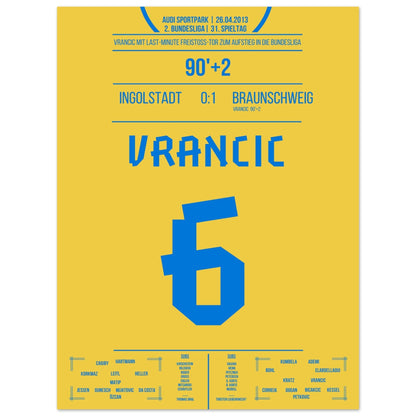 Vrancic's Freistoss-Treffer zum Bundesliga-Aufstieg 2013 30x40-cm-12x16-Ohne-Rahmen